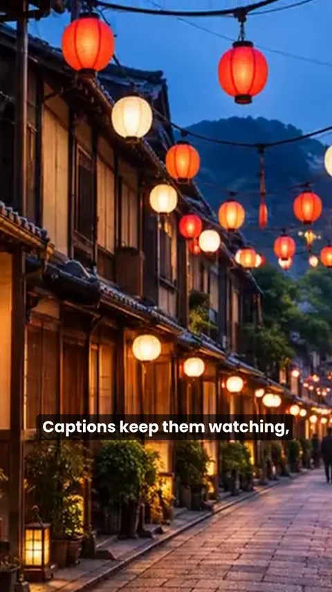 Frame captioned with the minimal preset: Captions keep them watching, in small white Poppins on a translucent box